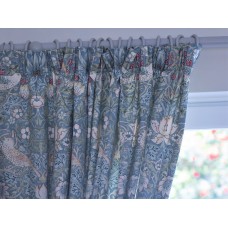 William Morris Slate Strawberry Thief Lined Curtain Pairs 